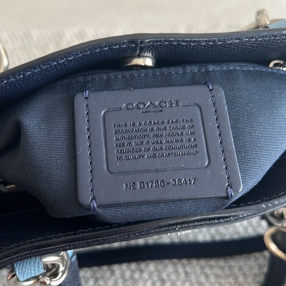 Coach Leather Crossbody Satchel Bag + Keychain - Picture 6 of 8